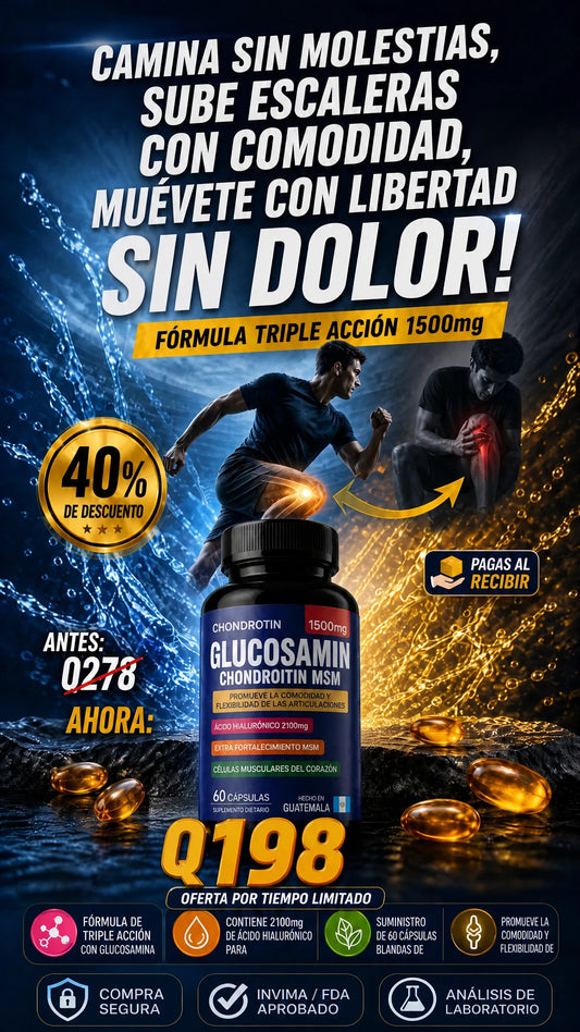 Glucosamin Chondroitin MSM 1500mg Suplemento para Articulaciones