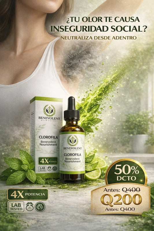 Benevolent Nourishment Chlorophyll Supplement, Detox & Immune Support, Internal Deodorizer - Liquid Drops