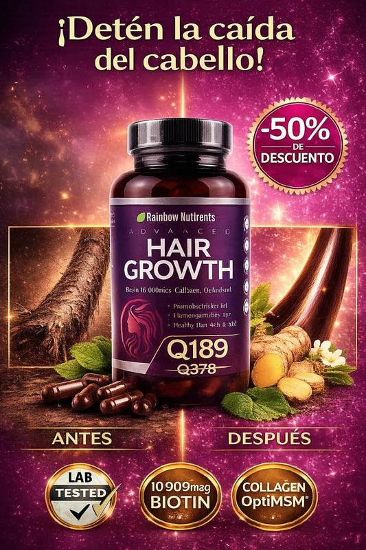 Rainbow Nutrients Hair Growth Vitamins with Biotin 10,000mcg & Collagen