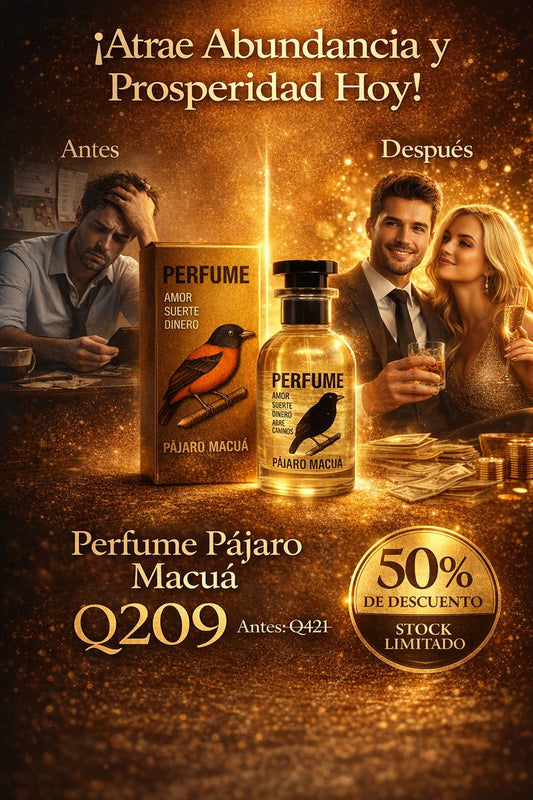 Perfume Pájaro Macuá - Amor, Suerte, Dinero