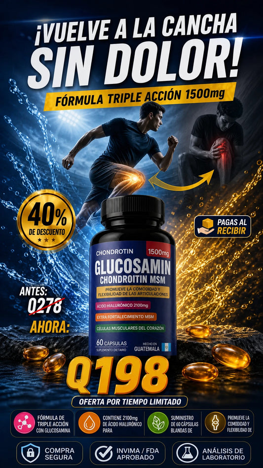 Glucosamin Chondroitin MSM 1500mg Suplemento para Articulaciones
