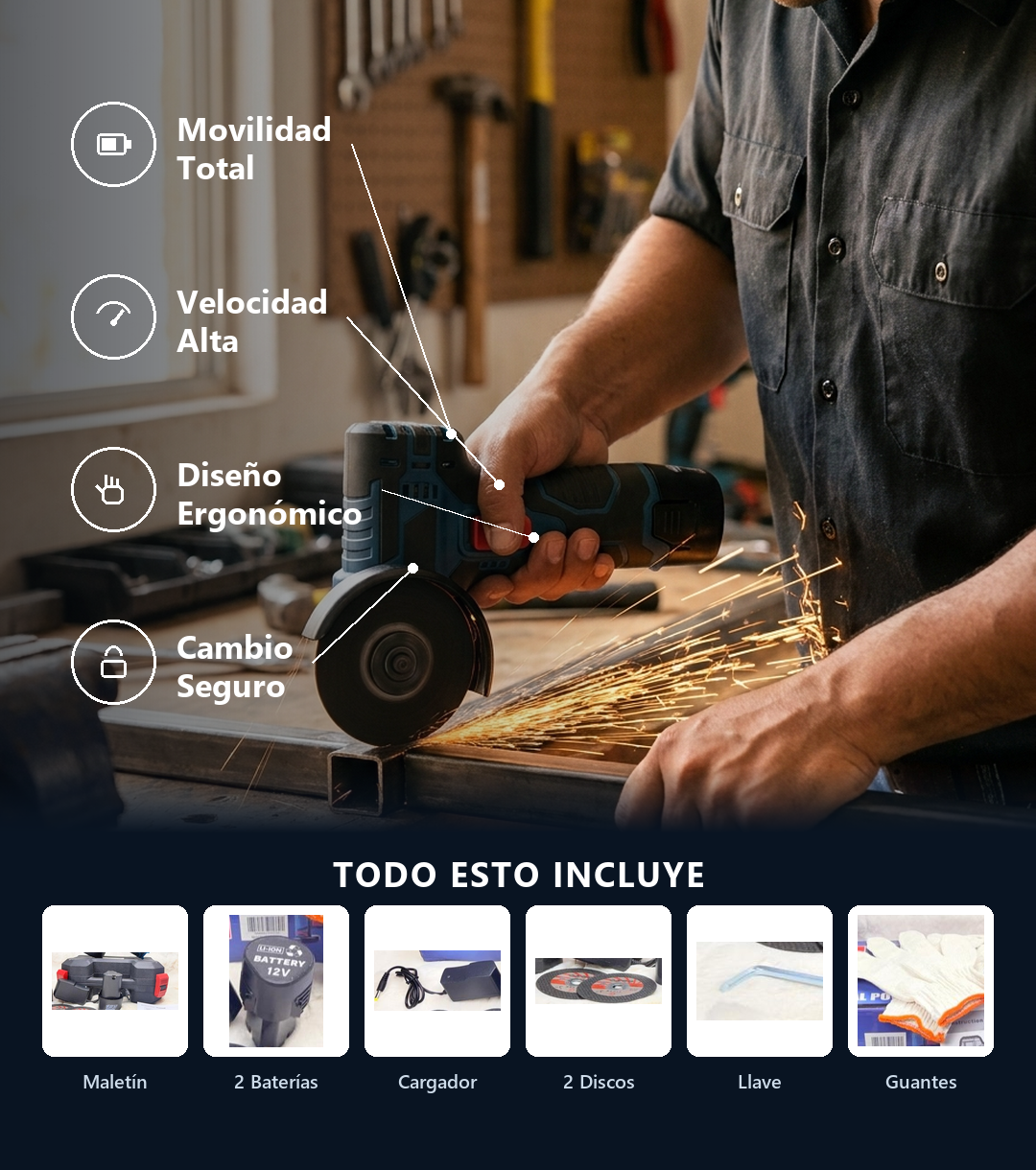 Mini amoladora angular eléctrica portátil